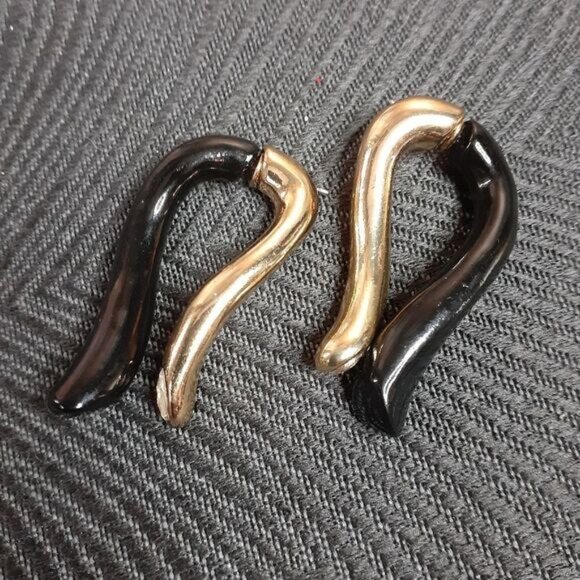 Zara Goldtone, Bejeweled and Enameled Statement Earrings - Picture 5 of 15